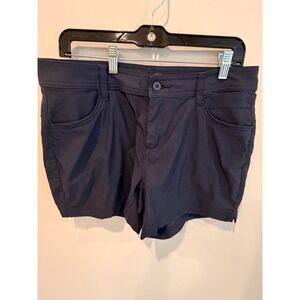 Prana Halle Shorts Women's Size 10 Navy Blue Stretch Hiking Outdoor